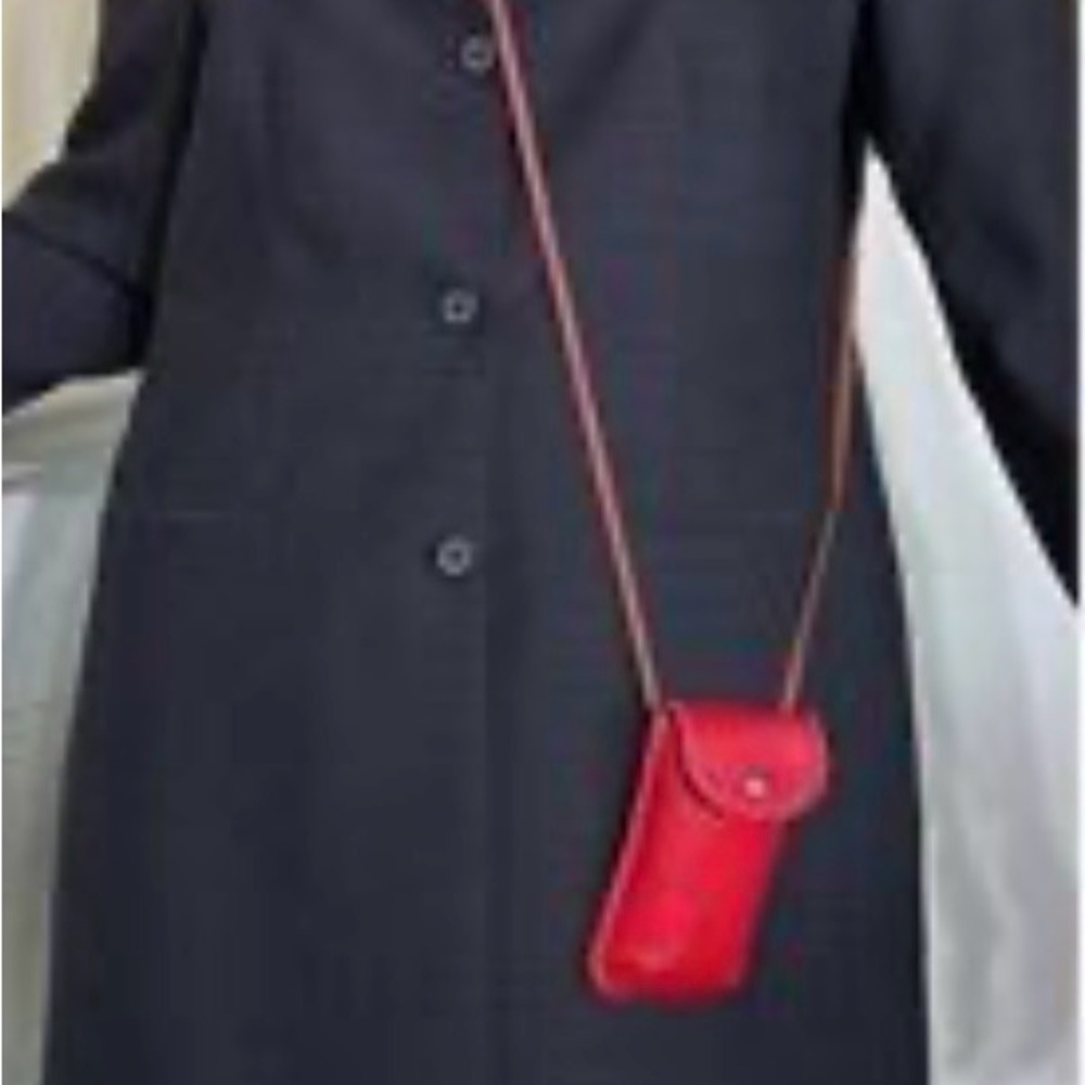 Roots Orange Leather Crossbody Pouch